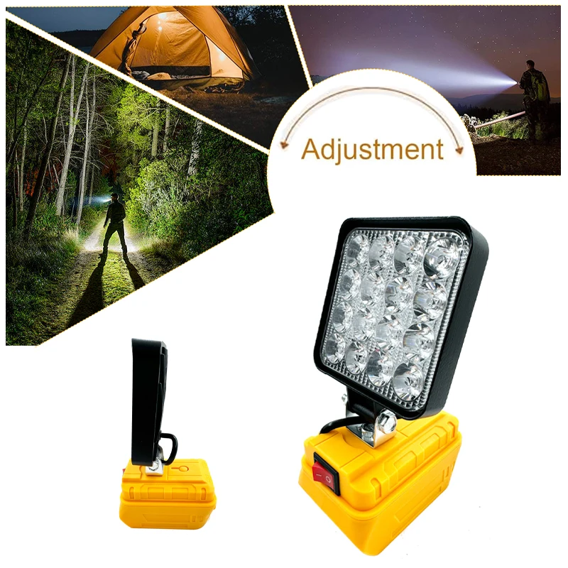Led Light For Dewalt 18V Battery 3In Portable Spotlights Cordless Outdoor Work Fishing Handheld Emergency Tool Working Light