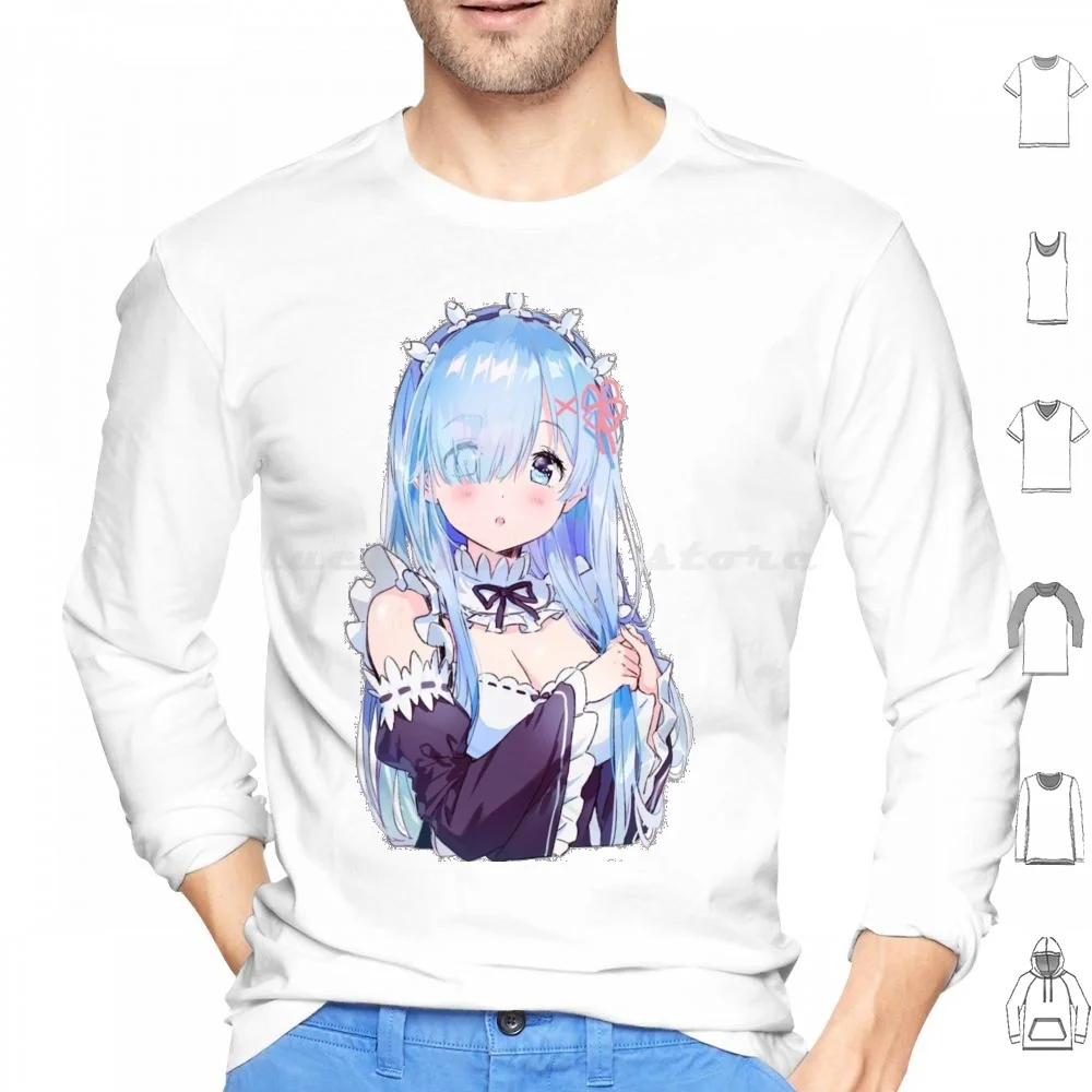 Rem Hoodie Cotton Long Sleeve Rem Re Zero Figure Rem Re Zero Wallpaper Rem Re Zero Cosplay Rem Re Zero Gif Rem Re Zero