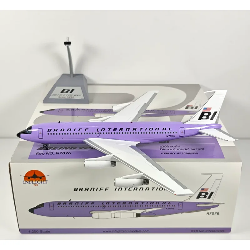 

Коллекционная декоративная модель самолета Braniff International Airlines B720-027 N7076 из сплава, масштаб 1:200, для использования в полете