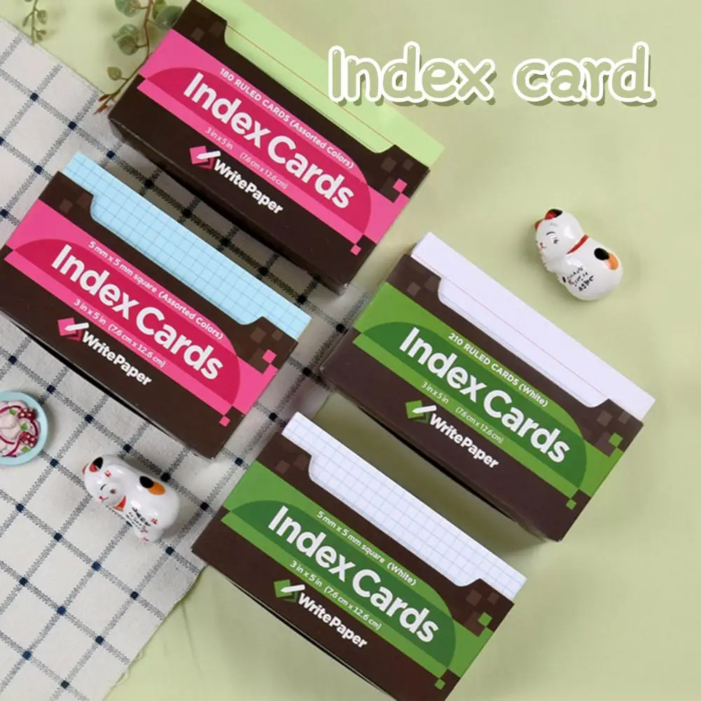 Lightweight 1 Set Great Assorted Color Study Index Card Practical Neon Index Cards Multifunctional for School