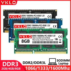 DDR2 DDR3 DDR3L 노트북 메모리 램, PC2 667 800Mhz 8500 10600 12800 PC3 1.5V PC3L 1.35V 1066 1333 1600 노트북 Sodimm 메모리 램