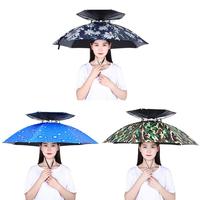Foldable Head Umbrella Hat Anti-Rain Anti-UV Outdoor Fishing Caps Portable Travel Hiking Beach Fishing Tackle pesca Rain Gear