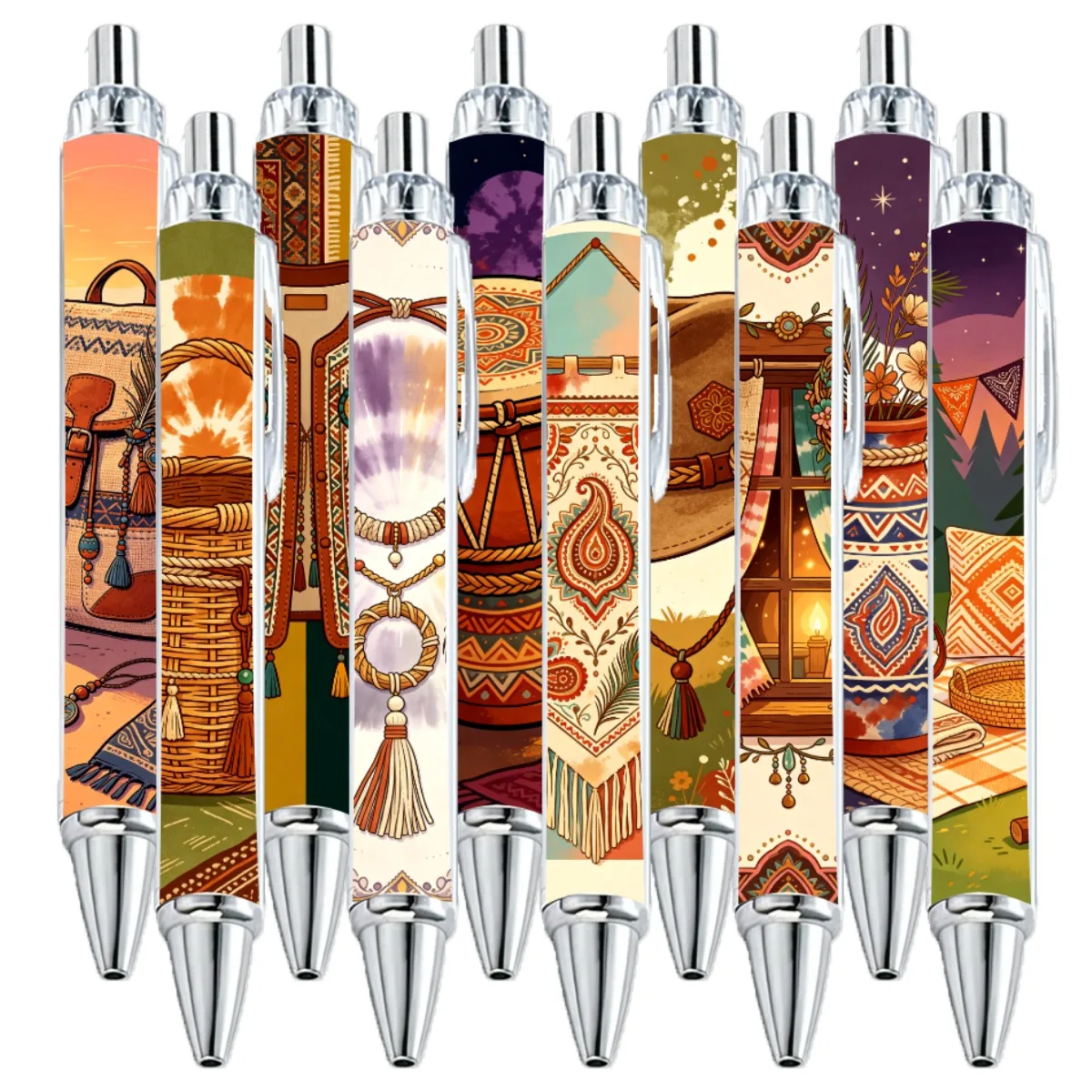 10pcs Bohemian style ballpoint pen office, study, writing stationery