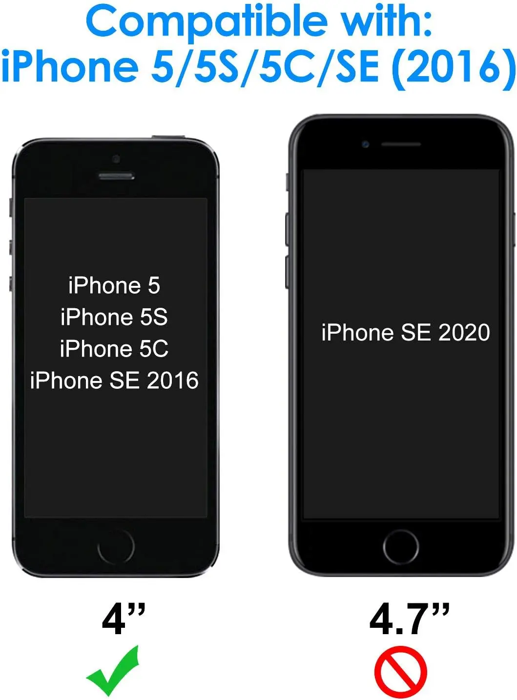 [2 Pack]Screen Protector for iPhone SE 2016 (Not for 2022/2020), Tempered Glass Film Fit iPhone 5s, iPhone 5c and iPhone 5