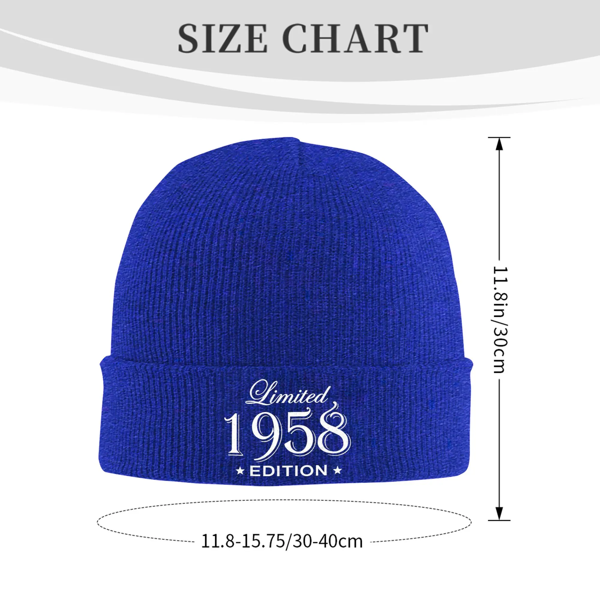 Vintage 1958 limited edition Winter Skullies Beanies Hat Warm Autumn Knitted Hats Bonnet Caps for Women Men