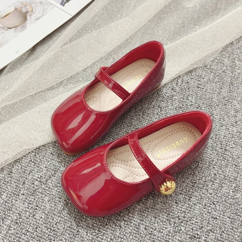 

Детская обувь PrincessShoe2025Four Seasons, новое корейское издание, односпальные туфли на плоской подошве для девочек, модные брендовые ботинки с противоскользящим бантом для девочек