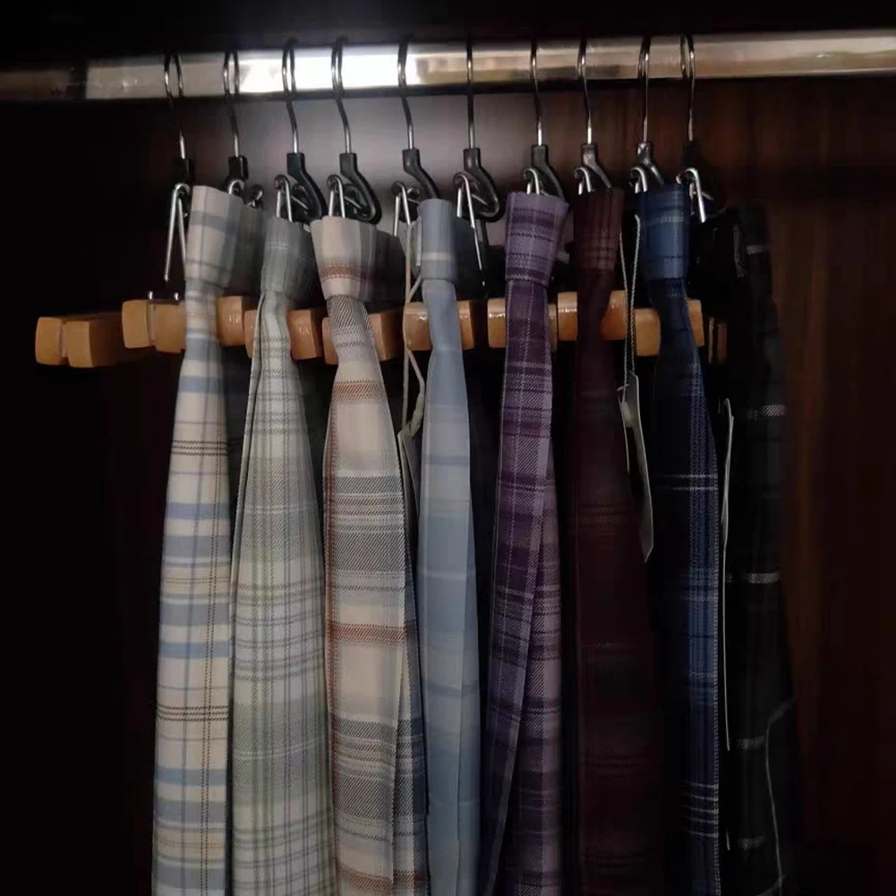 

-A94Z 10 шт. деревянная вешалка для брюк с зажимами, нескользящая вешалка для юбки с 360° ° Поворотный крючок