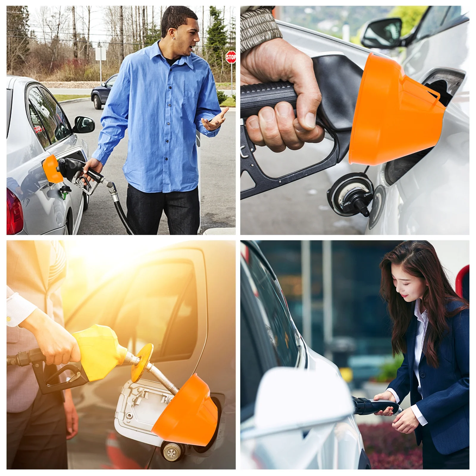 

4 шт. пластиковая воронка для топлива, высокое качество, ABS, без утечек, воронка для моторного масла, широкий рот, инструмент для заправки автомобильной жидкости