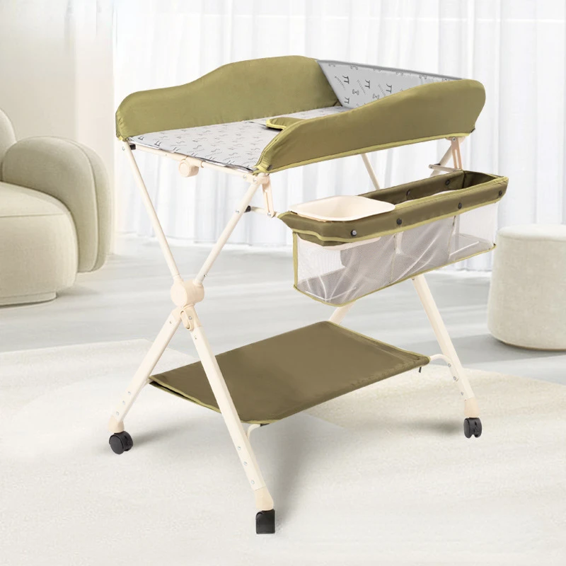 Stable Upgrade Multi-functional Baby Diaper Changing Tables, Foldable Press Touch Five-speed Adjustable Changing Table for Baby