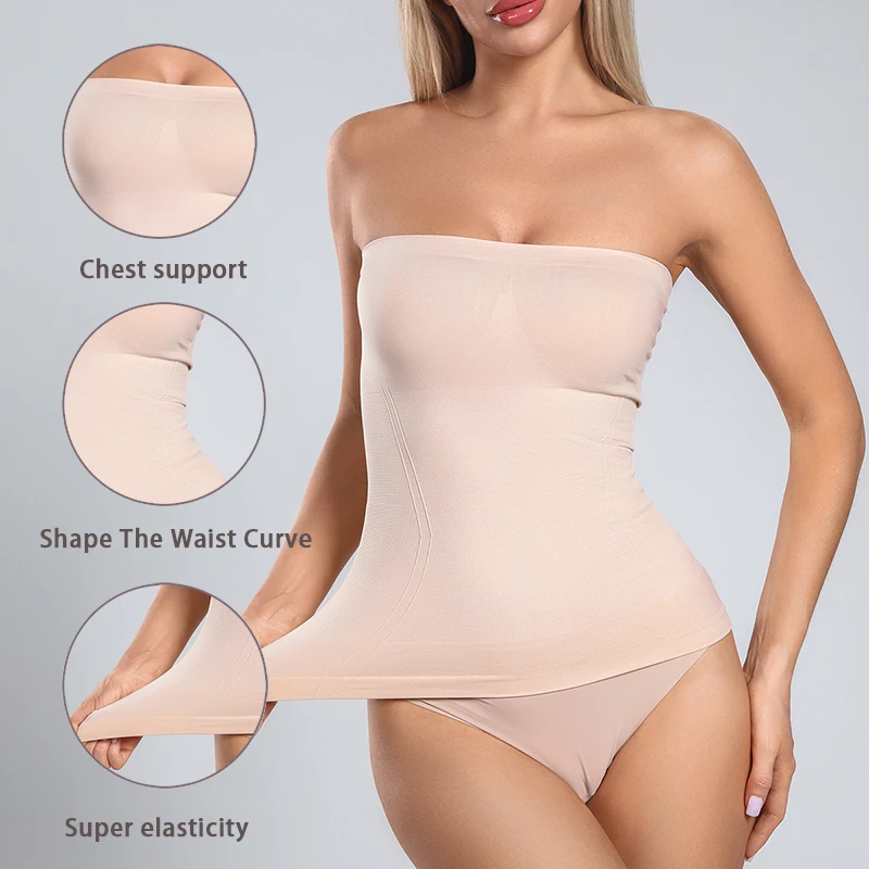 Strapless Shortie Tummy Control Seamless Hipster Sculpt Body Women's Corset Shapers Bodysuits