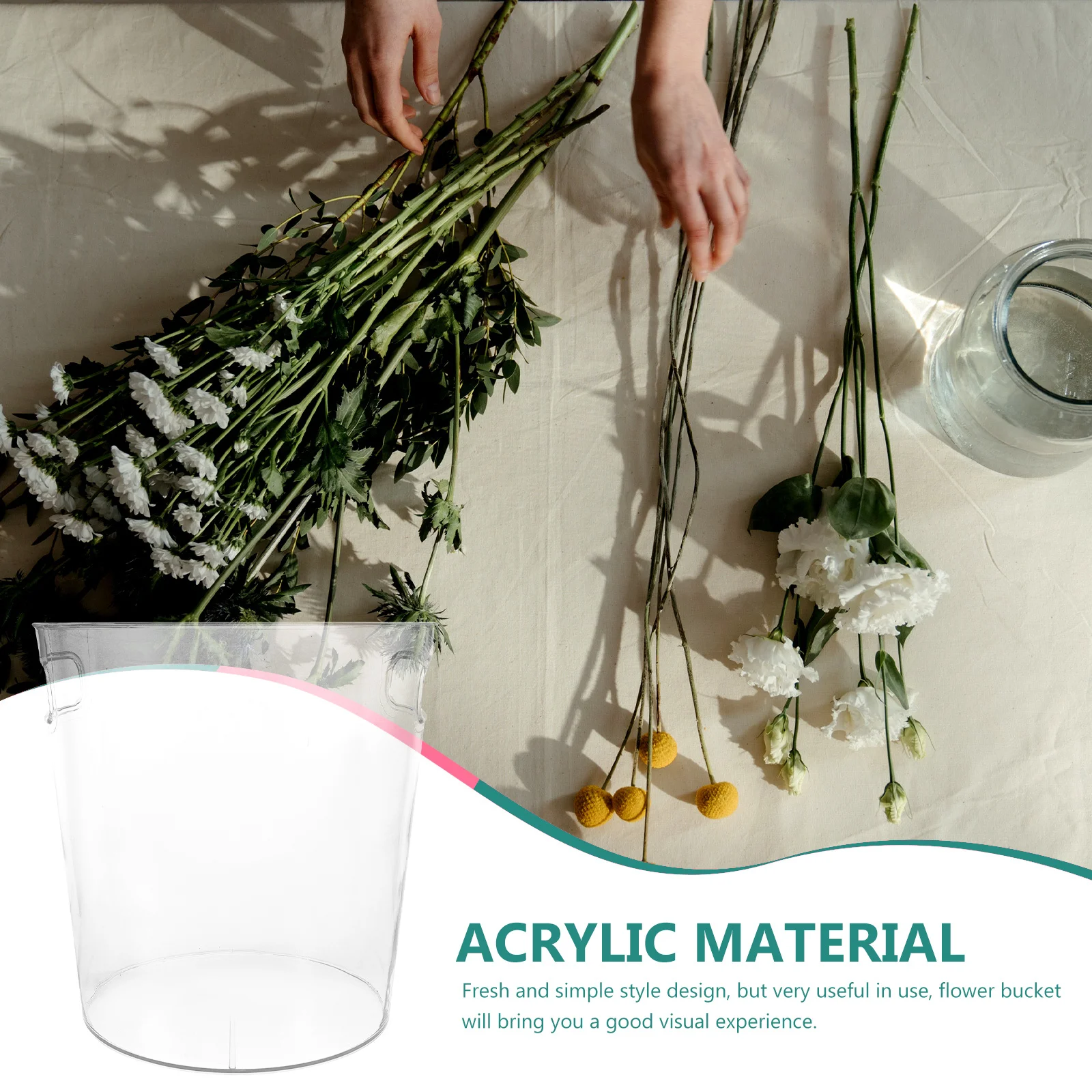 

Clear Flower Bucket Premium Acrylic Desktop Vase For Home Office Decorative Plants Holder Hydroponic Pot Wedding