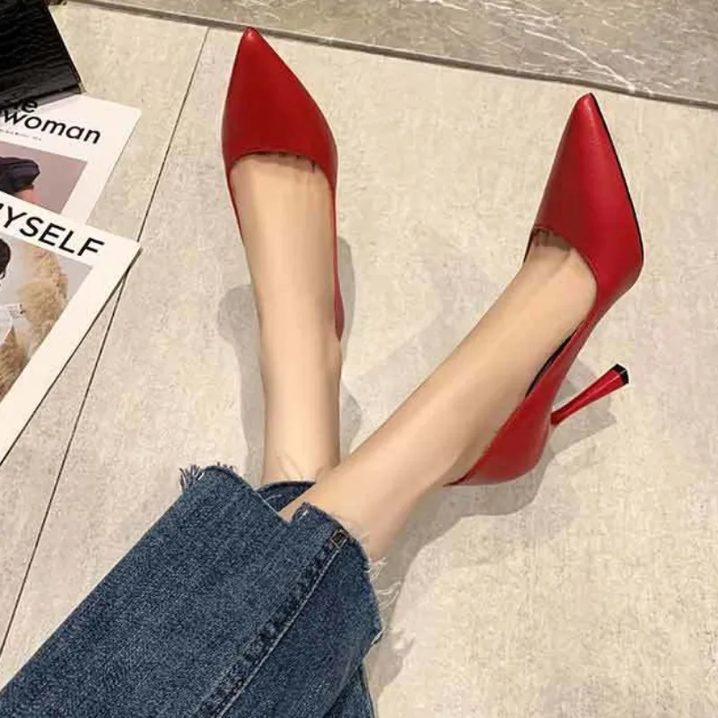 Ladies Pumps Formal High Heels Women\'s Shoes On Heeled Sexy Genuine Mark Quality Casual Vacation Novelties And Low Price L E