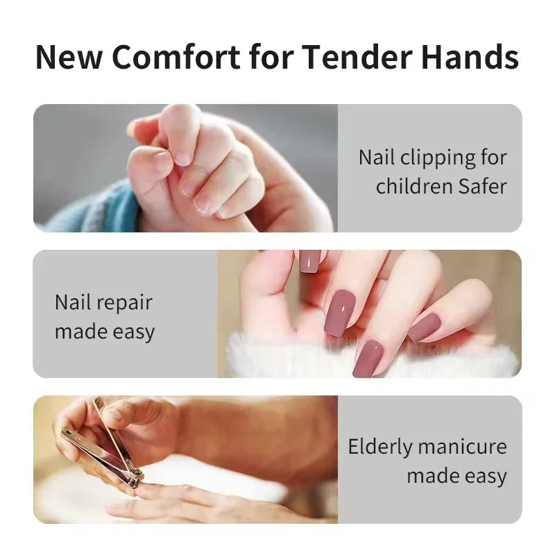 Portable Electric Nail Trimmer Automatic Safe Fast Nail Clipper with LED Light for Home Travel