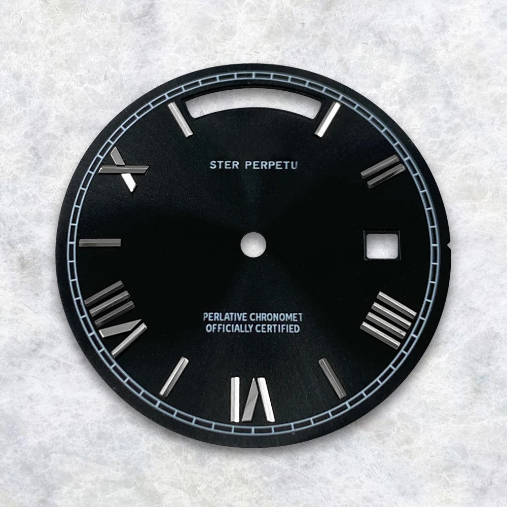 Abu-abu/Biru/Hitam/Putih Angka Romawi 31Mm S Logo Dial Cocok untuk 8285 Jam Tangan Pergerakan Aksesori Modifikasi