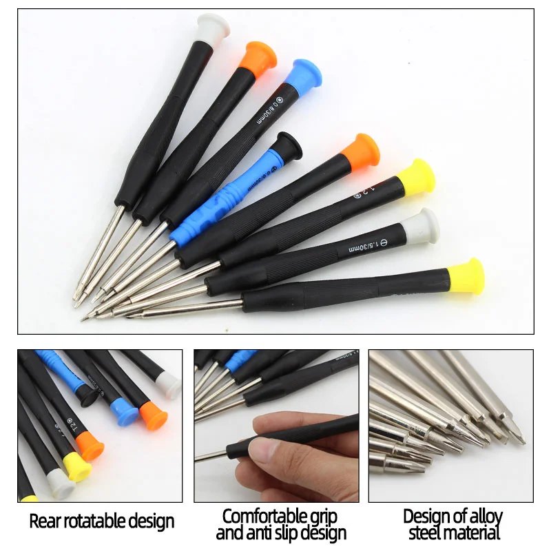 مجموعة مفكات دقيقة للهواتف المحمولة وأجهزة الكمبيوتر المحمولة وأجهزة الكمبيوتر - مثالية للصيانة الصغيرة والتفكيك