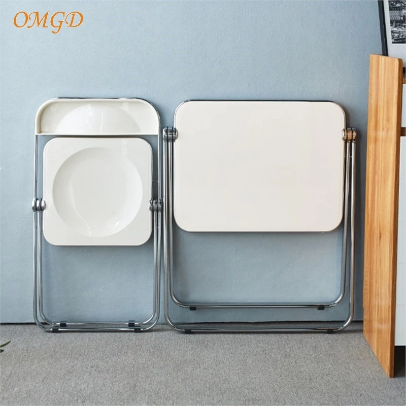 OMGD Folding Chair Office Conference Chair Leisure Restaurant Modern Backrest Chair Acrylic Transparent Table And Chair Set