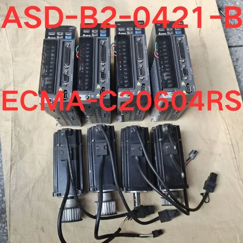 Second-hand test OK A set of servo motor and servo driver ASD-B2-0421-B  ECMA-C20604RS
