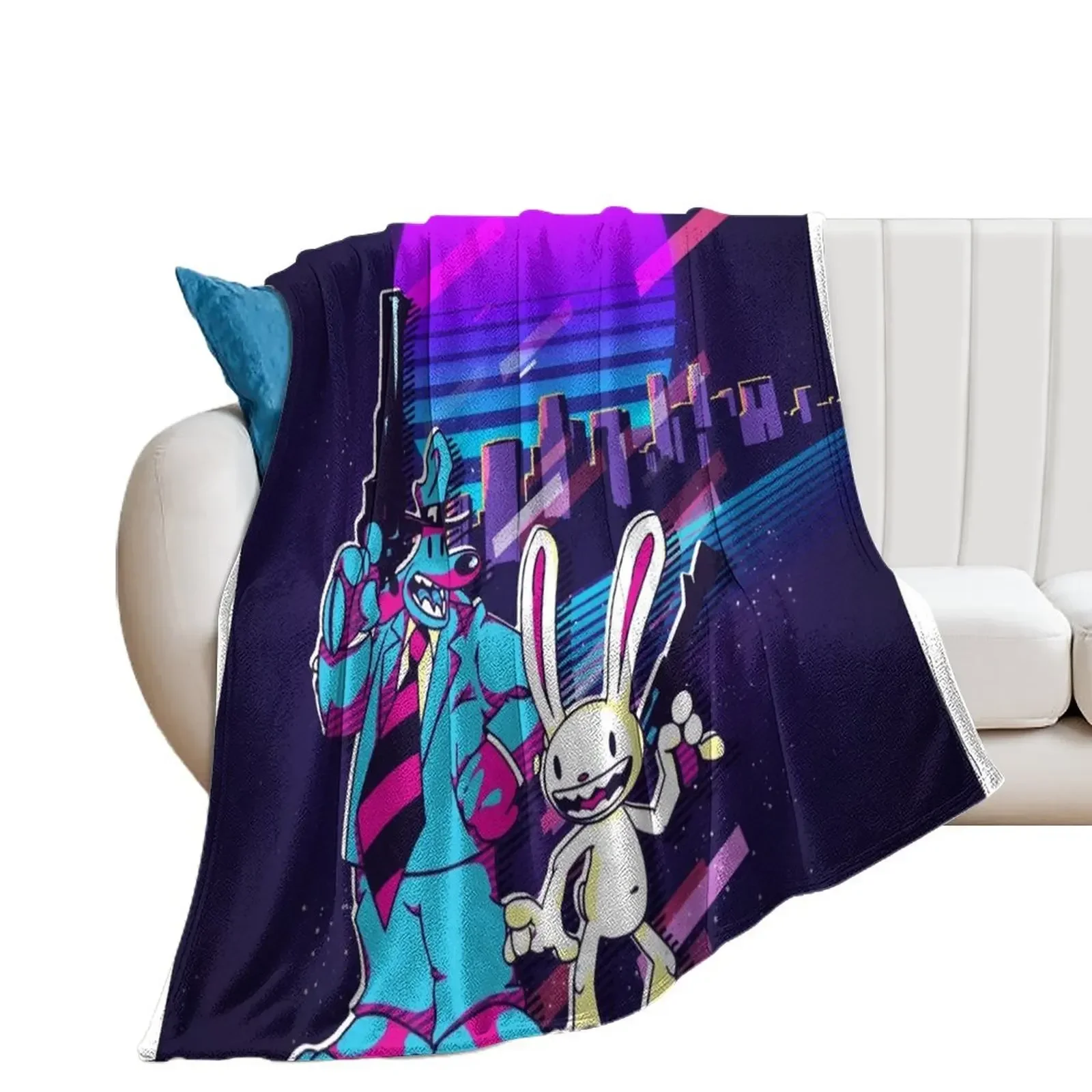 

Retro Sam & Max Throw Blanket Bed Fashionable Sofas Blankets