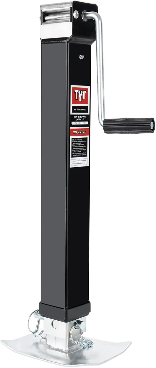 

8000lbs Square Direct Weld Heavy Duty Trailer Jack, 15 Inches Lift Side Wind Square Jack, with 13