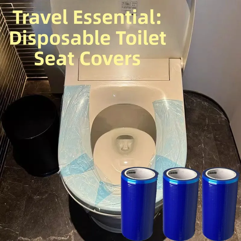 

Portable Disposable Travel Toilet Cover Hotel Batoom Isolation Film Breakpoint No Glue Left Plastic Toilet Cover