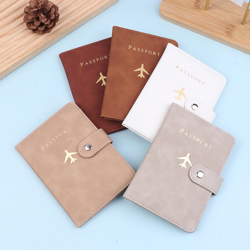 

1Pc ID Holder With Airplane Clasp PU Leather Travel Passport Cover Multiple Card Slots Passport Holder Unisex Travel Organizer