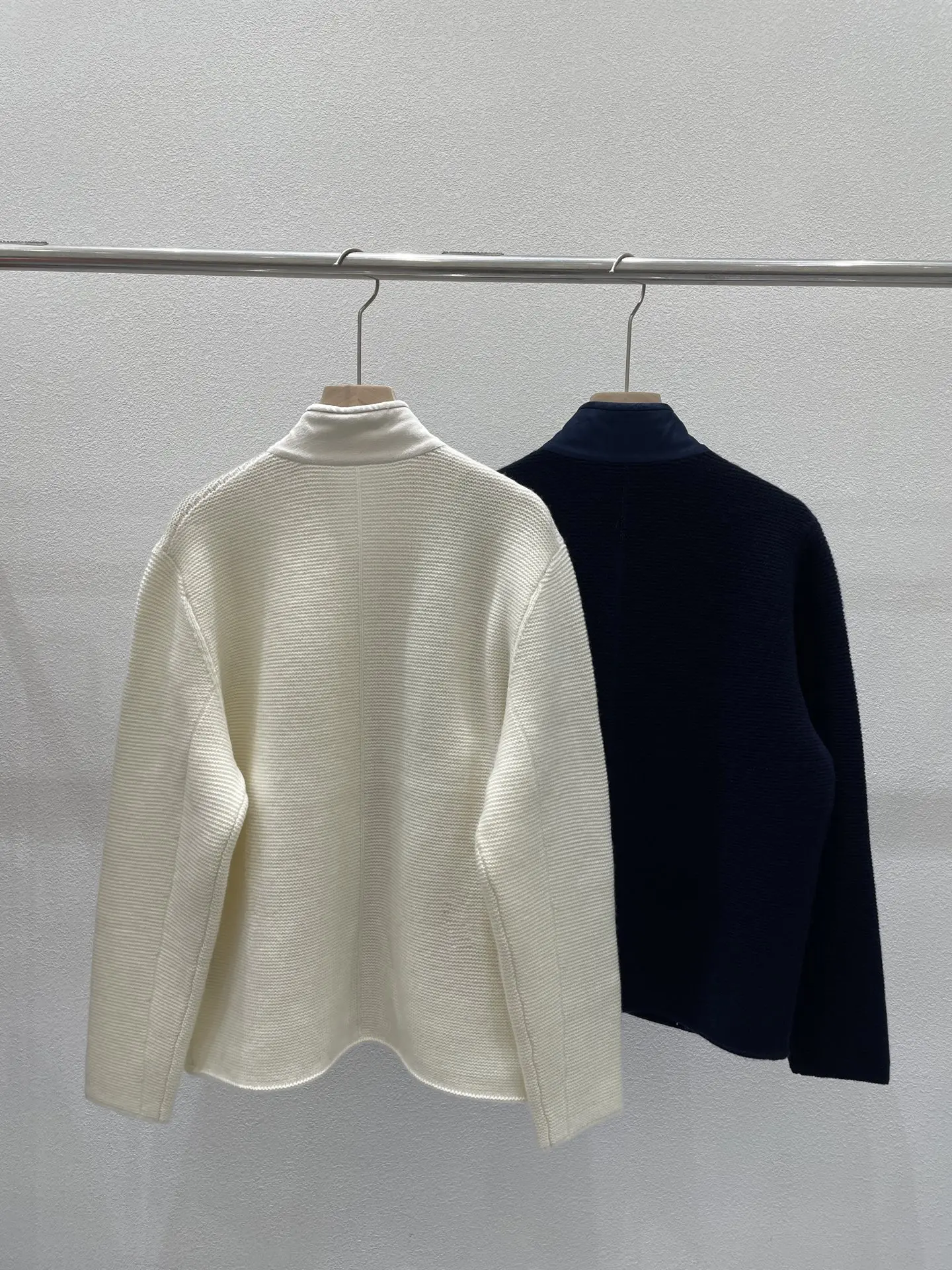 New High-Quality Color-Block Cashmere Cardigan With Stand Collar (Autumn/Winter 2026) Women'S Cashmere Cardigan