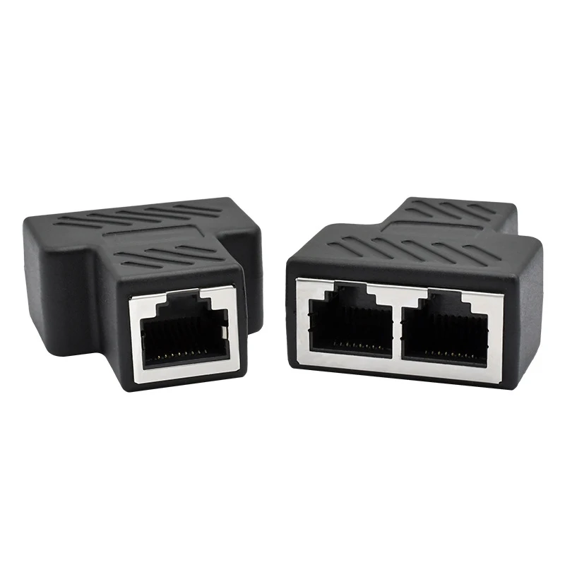 1/5/10PCS RJ45 Splitter Coupler Extender 1 To 2 Female LAN Ethernet Socket Connector Network Cable Adapter Splice Plug For CAT5
