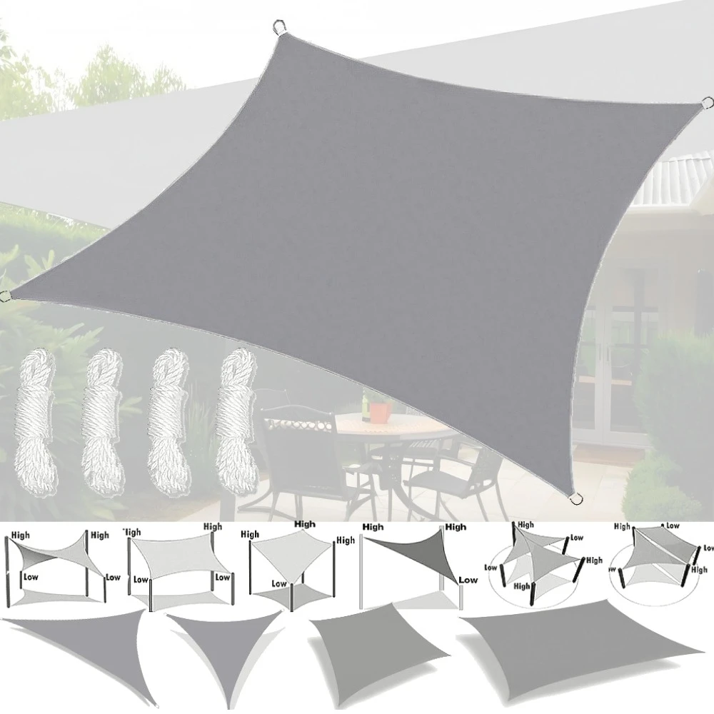 

Outdoor Awnings Waterproof Sun Shade Sail Garden Canopy For Terrace Car Awning Rectangle Square Triangle Graden Pool Sun-Shelter