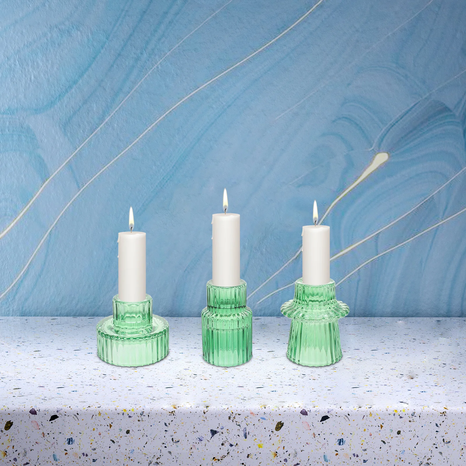 

Glass Candlestick Holder Party Vintage Decor Votive Holders Candlesticks Pillar