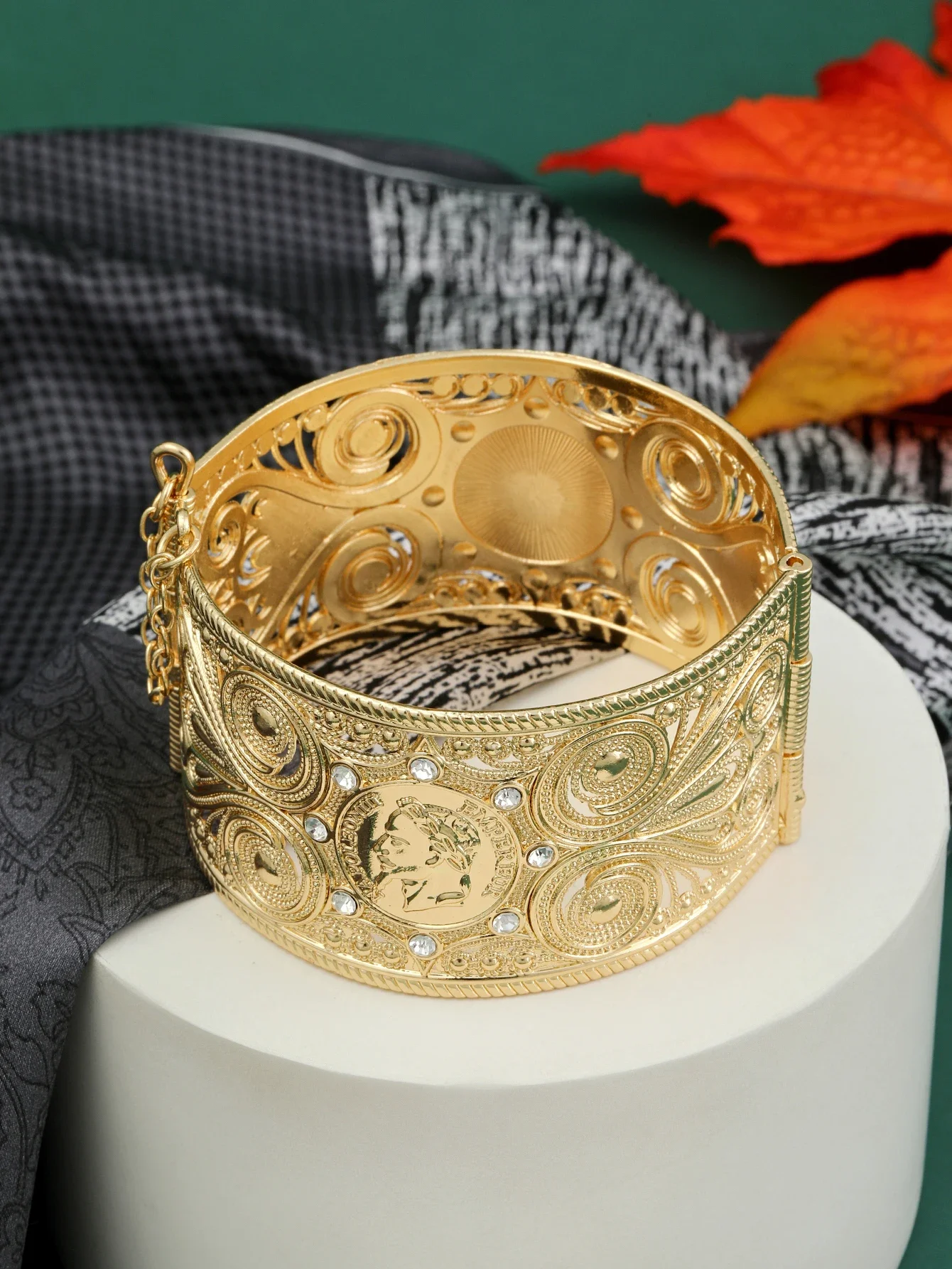 An Ornate Napoléon Figurine Bracelet Algerian Woman's Jewelry Algerian  Brides Retro Jewels
