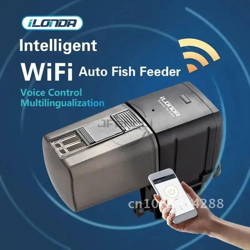 Ilonda Wifi Fish Feeder Organ Smart Control Aquarium Fishing Automatic Equipment Carp Tank Feeding Timing Accessories Device