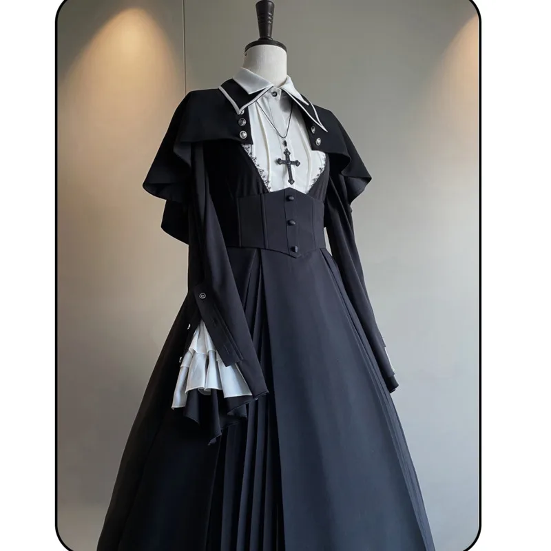 

Cross Nun dark Gothic cosplay Lolita long sleeve OP dress