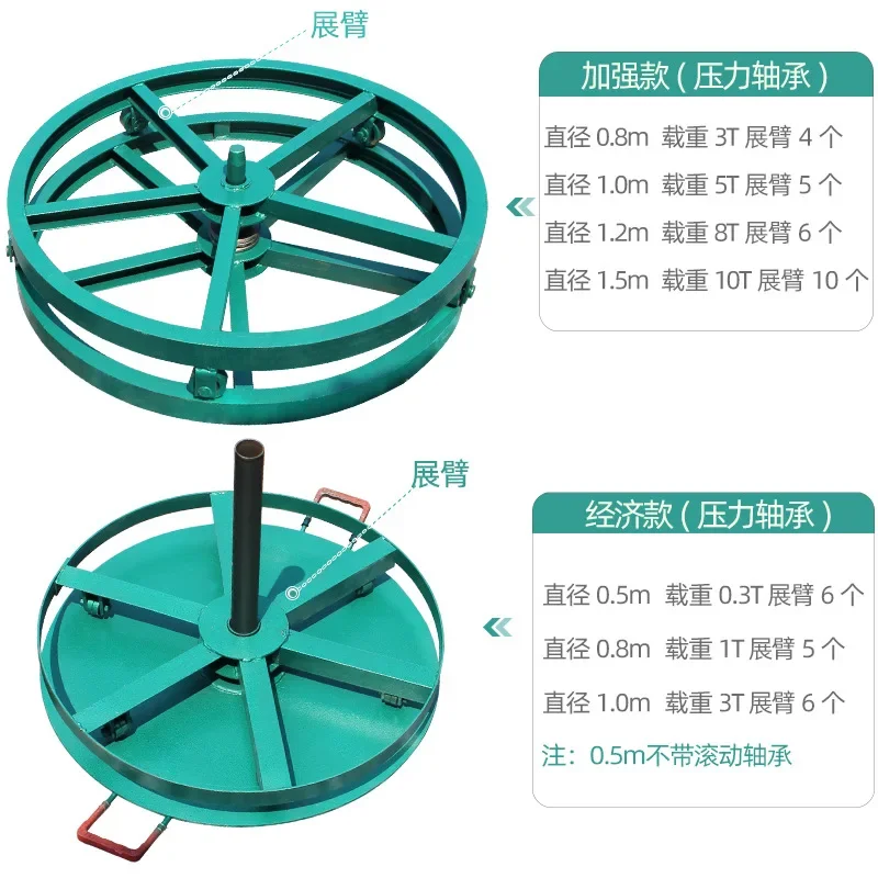 Cable pay-off reel horizontal floor-mounted disc reinforced thickened channel steel pay-off rack power optical cable pay-off ree