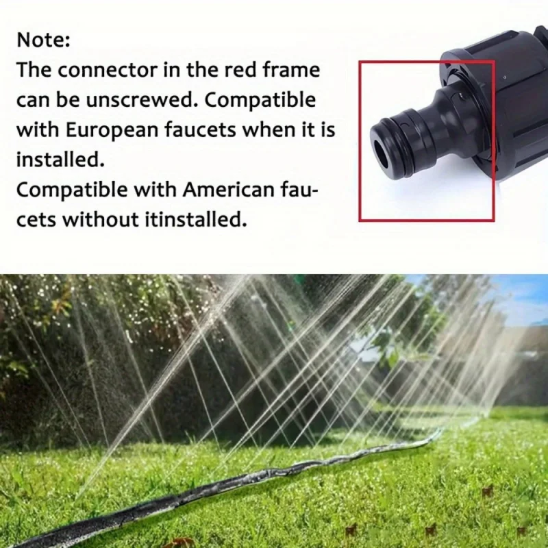 100 Feet Vinyl Garden Immersion Hose，with Connectable Connector - Double Thread European and American Compatibility，Lawn Sprinkl