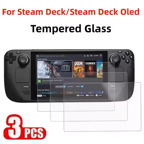 3PCS Tempered Glass For Steam Deck Oled 9H HD Clear Anti Scratch Screen Protector for Steam Deck/Steamdeck Oled Protective Glass