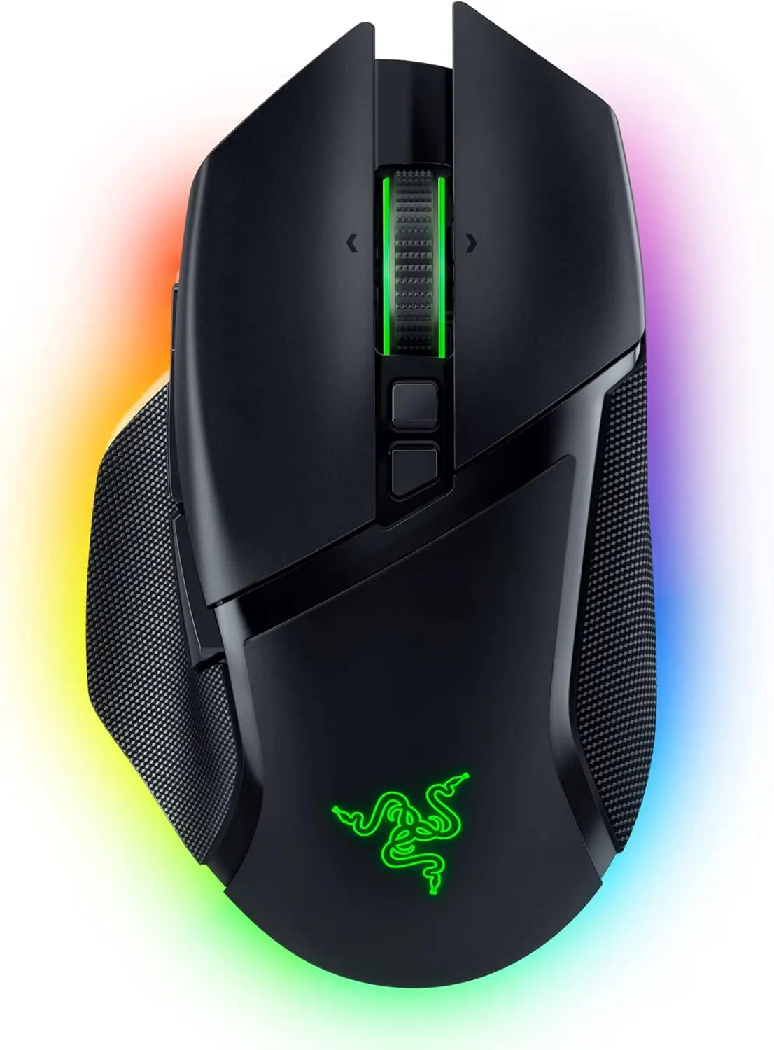 Wireless Gaming Mouse with HyperScroll Tilt Wheel, 30K DPI Sensor, Optical Switches, RGB Lighting, 13 Controls, 3 Modes - Black