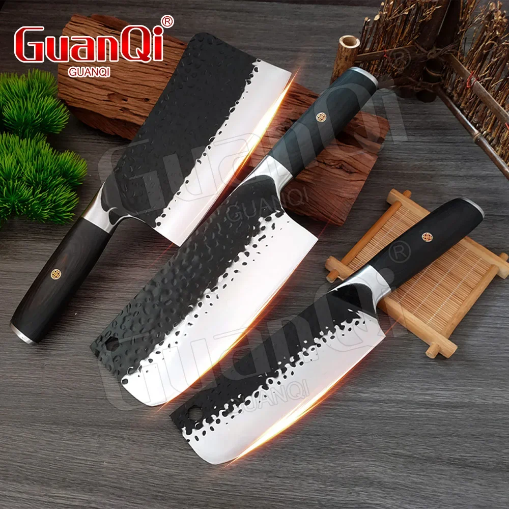 Chinese Cleaver Handmade Butcher Chef 5cr15 Stainless Steel Knife Professional Kitchen Knives Meat Vege Slicer Chopping Knife