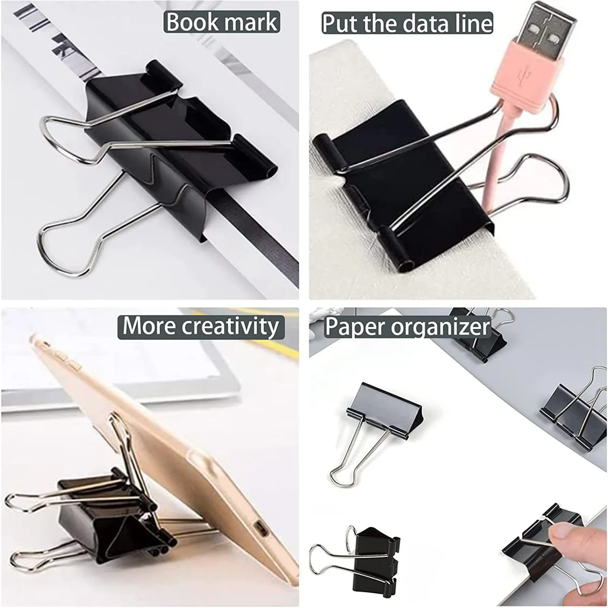 Big Binder Clips 2.4 Inch (36 Pack), Upgrade Giant Binder Clips Big Paper Clips Clamp for Office