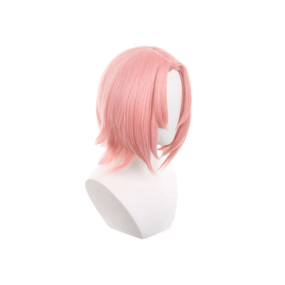 أنيمي تأثيري هارونو ساكورا شعر مستعار قصير مستقيم الوردي الاصطناعية الشعر Peluca لمهرجان Frieren لعب الأدوار الدعائم