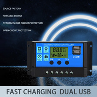12/24V Solar Charge Controller 60A Solar Panel PV Controller PWM Dual USB Auto Solar Cell Panel Street Light Controller