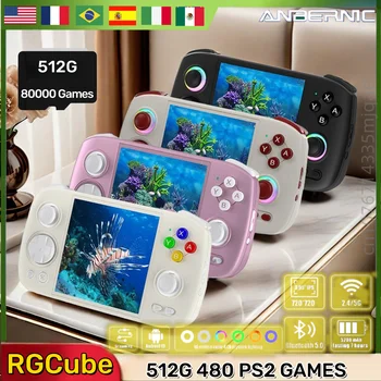 ANBERNIC RG Cube Video Game Console 3.95 inch Screen Portable PS2 Handheld Game Console 8G+128G 512G PSP Android 13 System Gift