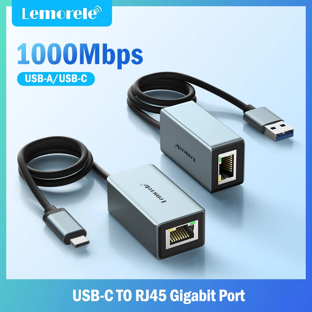 Lemorele TC48 USB3.0 Ethernet-Netzwerkadapter für MacBook USB C auf RJ45 Ethernet-Adapter für PC Laptop Netzwerkkarte