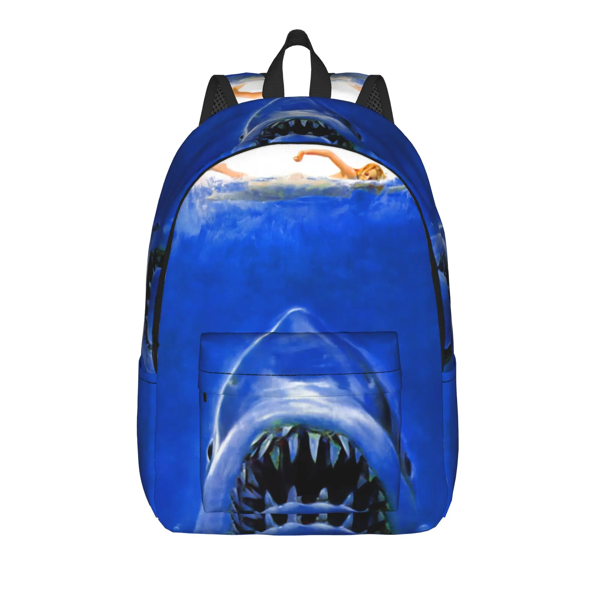 Jaw-Shark Classic Film Amity Island Backpack  Daily Backpacks Youth Fashion School Bags Colorful Print Rucksack