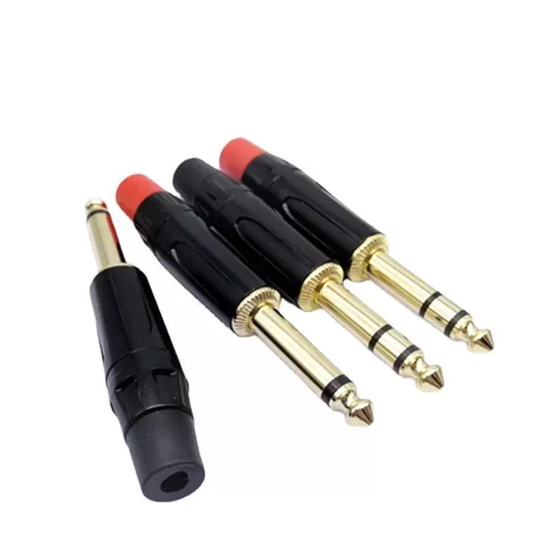 4/8/20pcs 1/4 inch TS Mono Solder Audio Plugs 6.35mm Stereo Connectors for Speaker Guitar Microphone Cable