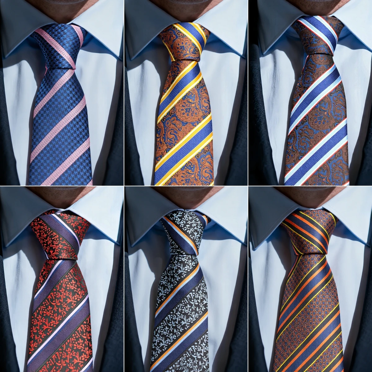 Luxury 8CM Stripes Dark Pattern Mens Tie For Man Groom Jacquard Woven Neck Tie For Business Wedding Party