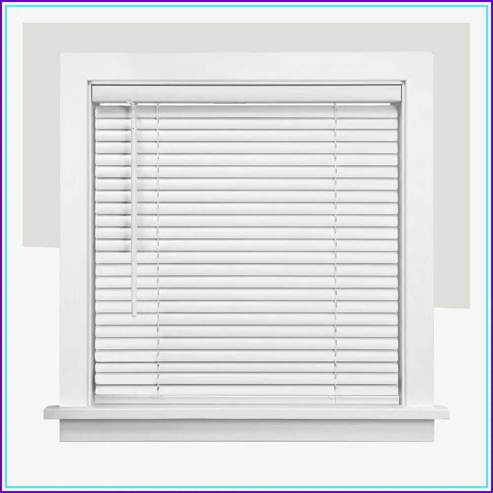 

Cordless Mini Blinds, 1" Vinyl Window Blinds, Room Darkening & Privacy, Easy Install with Adhesive Brackets, Child Safe, for Windows, Doors & Campers, Midnight White, 62"W x 36"H