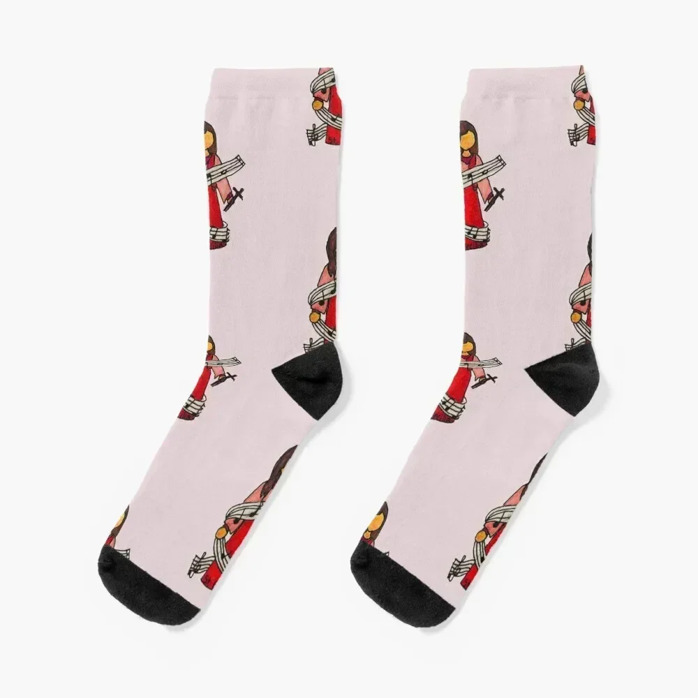 

St. Cecilia Socks cotton Run Christmas crazy Designer Man Socks Women's