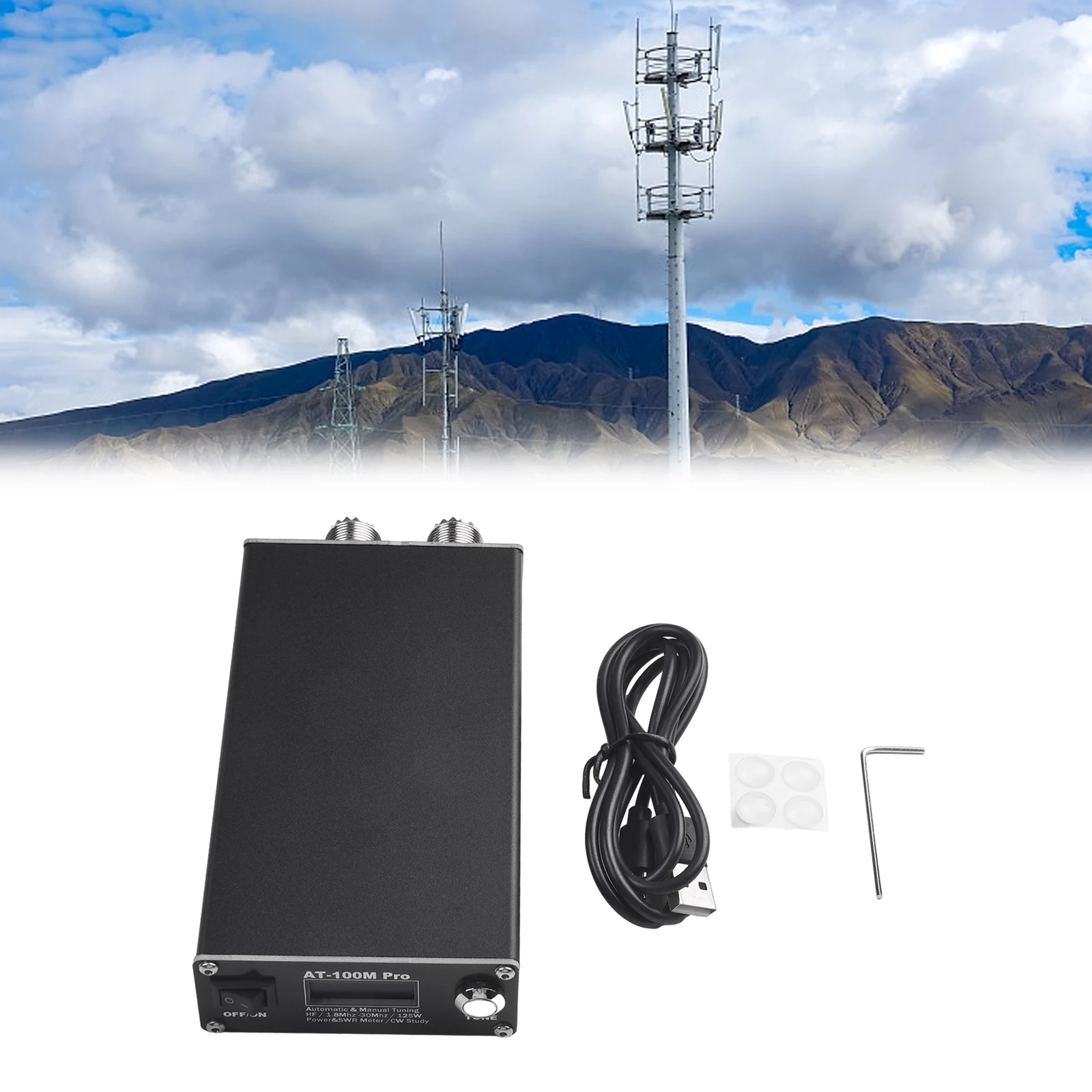 AT100M Pro Antenna Tuner  Standing Wave Meter Wide Compatibility  Compact and Lightweight  Morse Practicing Feature