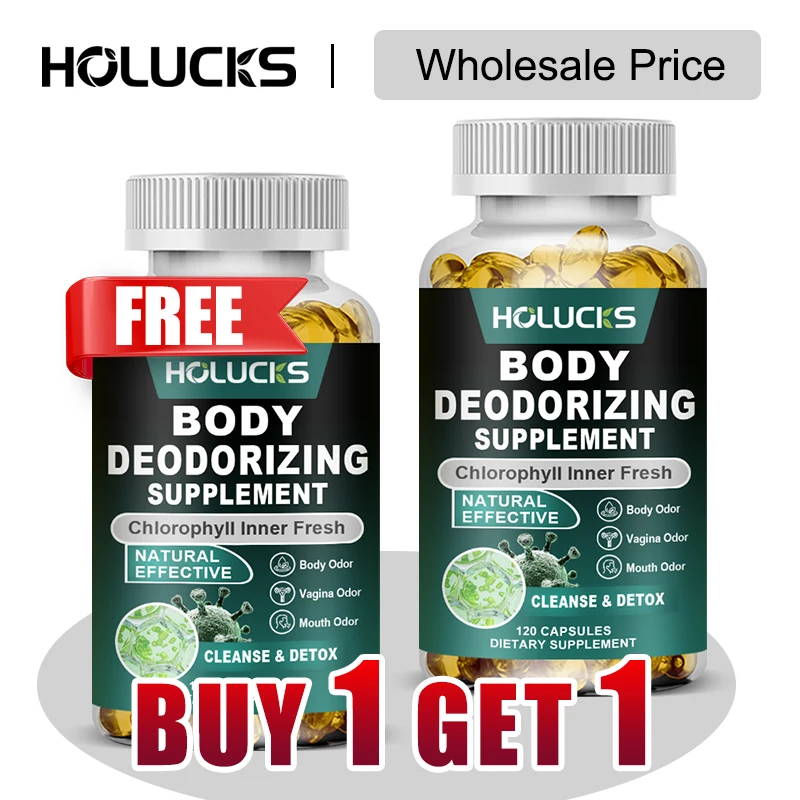 

Buy 1 Get 1 Free! Body Deodorizing Supplement, for Fresh Sweat & Breath, Confidence, Menopause Body Odor & Overall Wellness