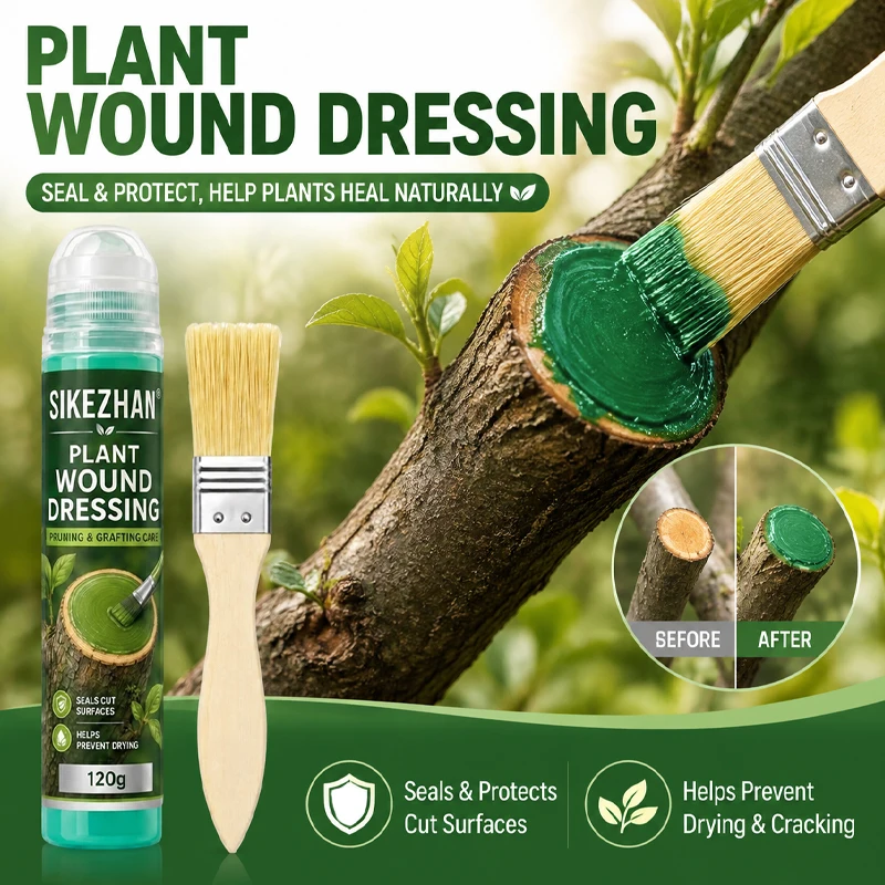 Professional Plant Wound Dressing Tree Pruning and Grafting Care Sealer Paste with Brush for Garden Bonsai Protection 120g